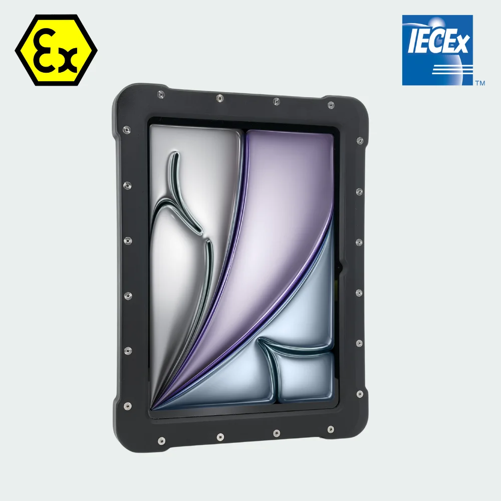 Armadex Ex UniCase iPad Air M4 ATEX/IECEx Tablet - Armadex Ex UniCase volledige behuizing met een iPad Air in de ATEX en IECEx gecertificeerde tabletbehuizing